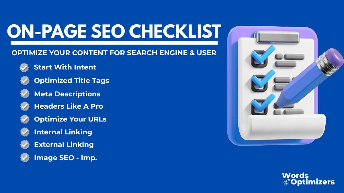on-page SEO checklist for website ranking